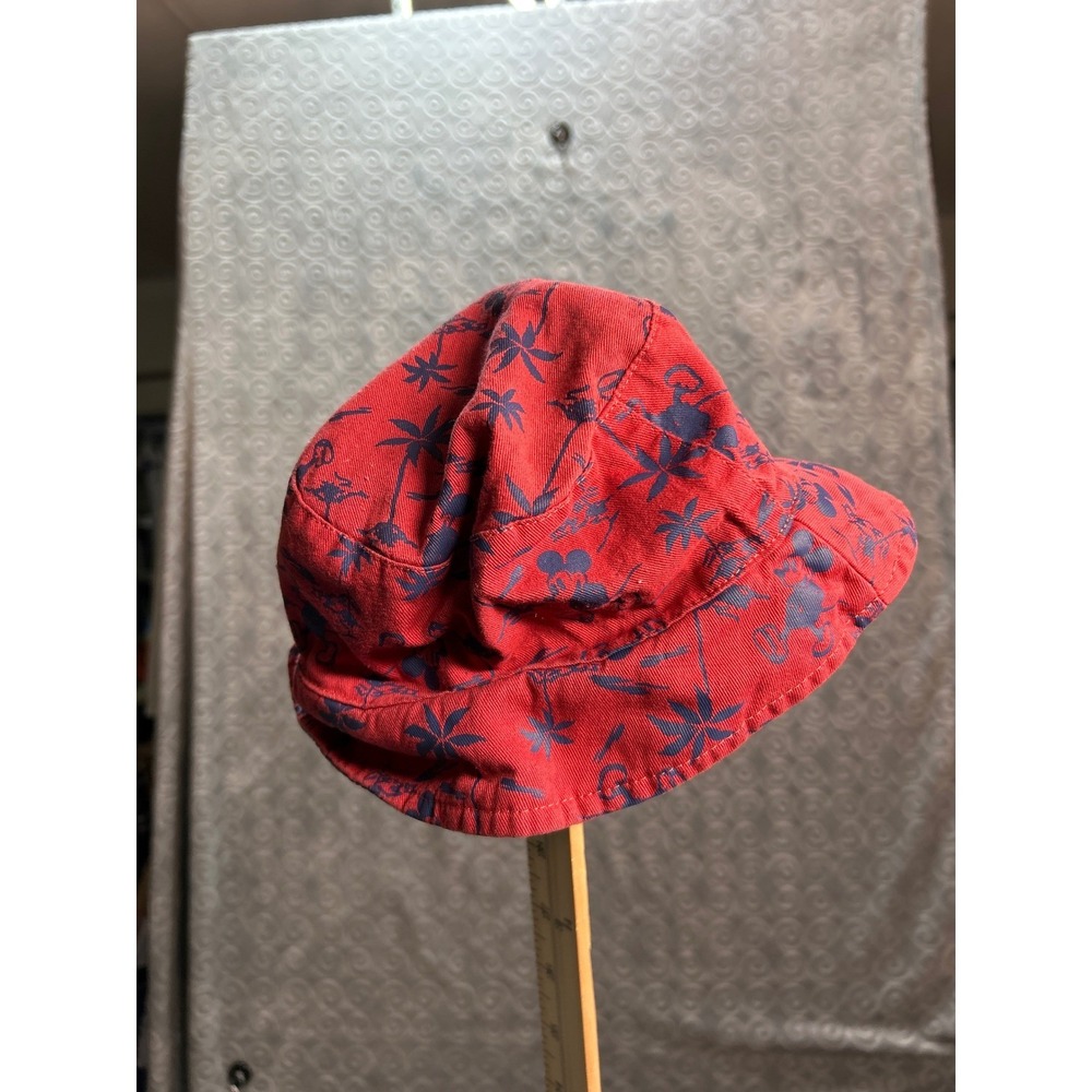 Disney Junk Food Kids Bucket Hat Red Mickey Mouse‎ Palm Tree Print